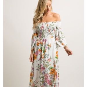 Maternity dress off the shoulder
